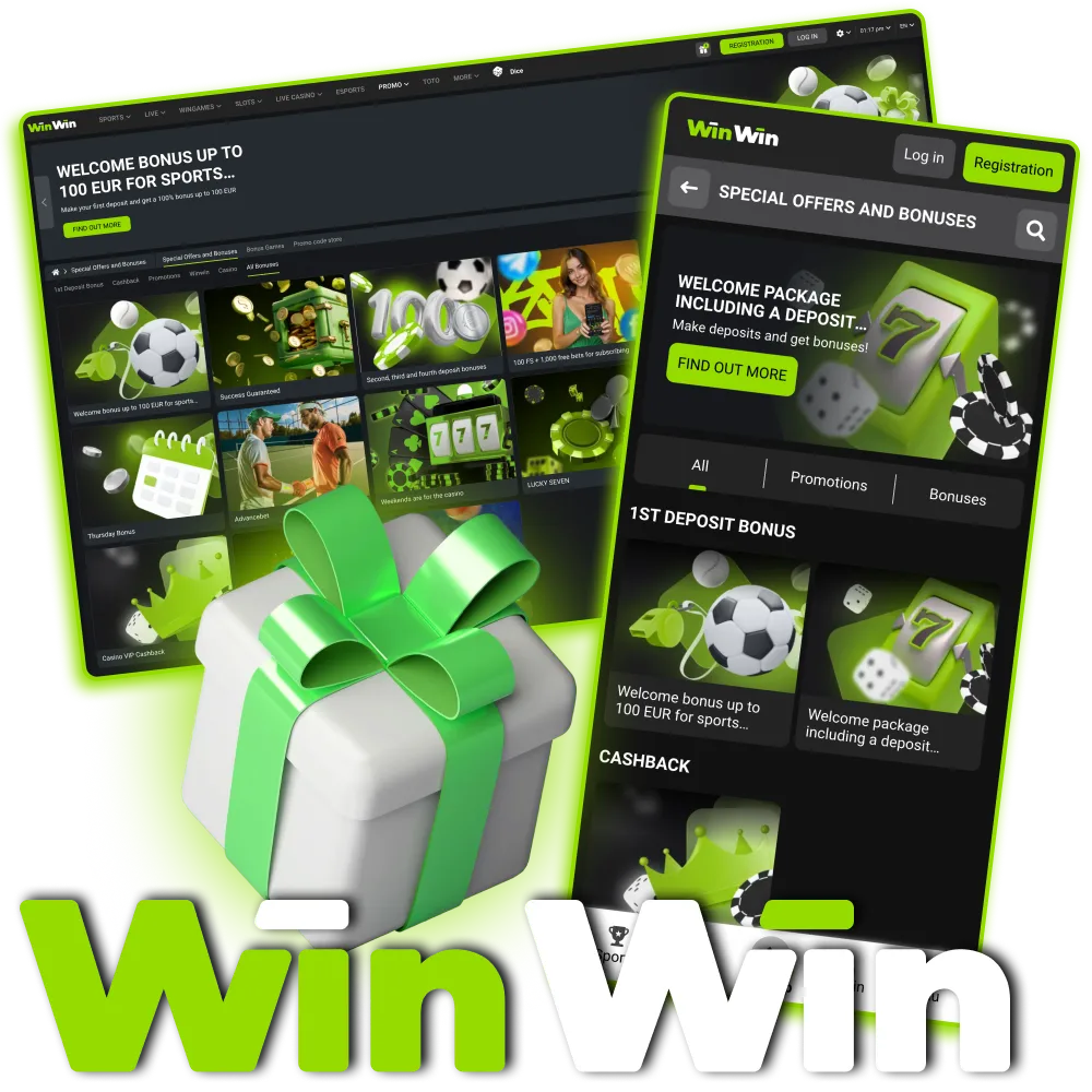 Enjoy WinWin promotions with safety and a 100% welcome bonus.