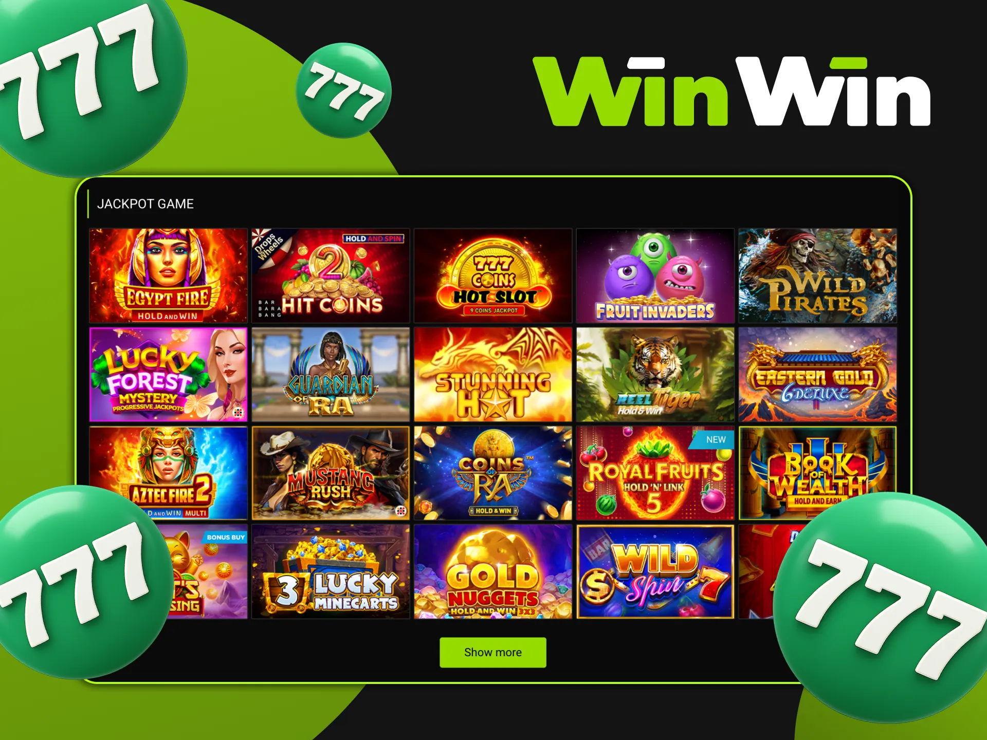 Chase massive jackpots only available on WinWin.