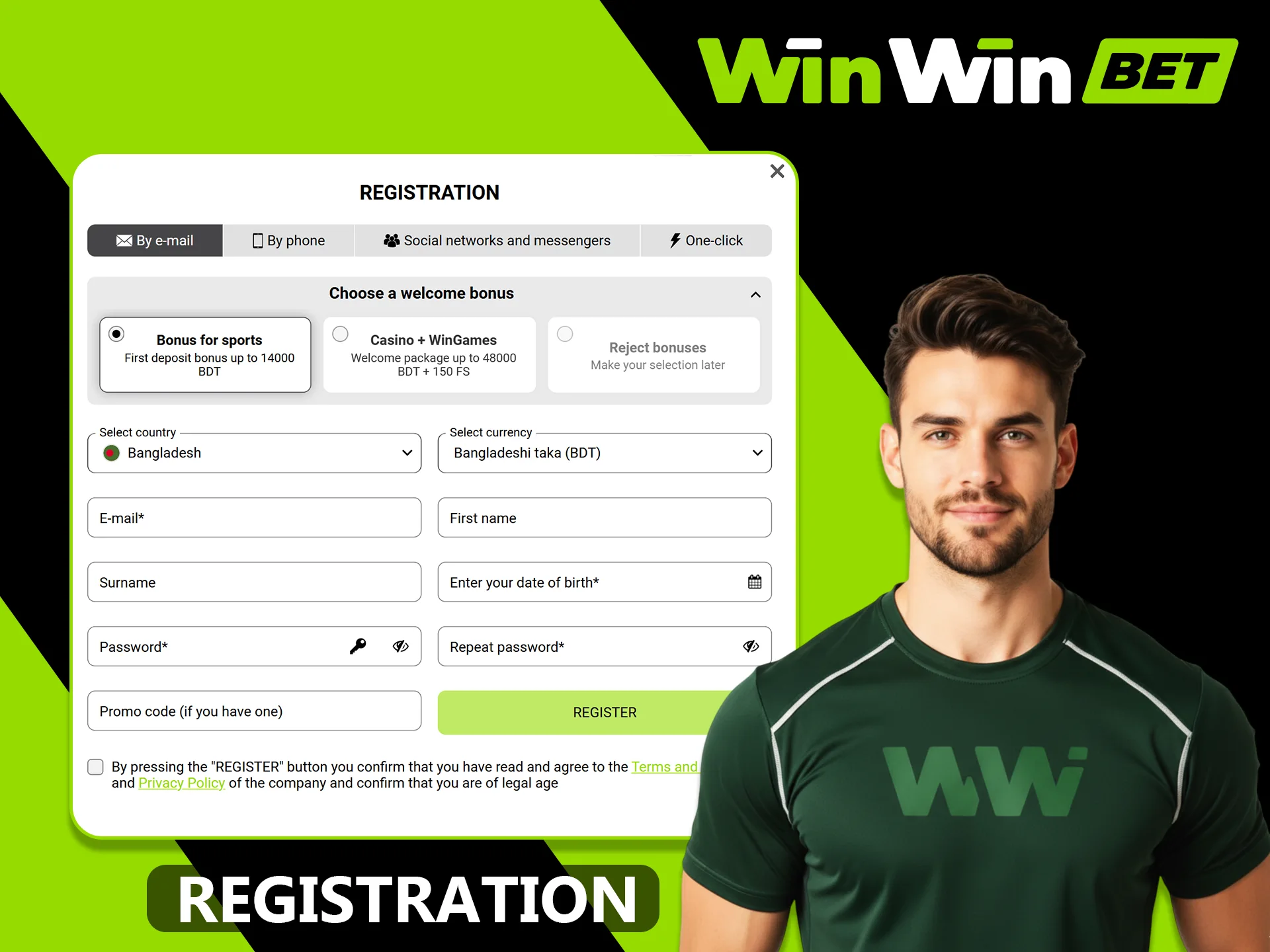 To play on the official WinWin website, you need to register.